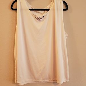 White jeweled camisole